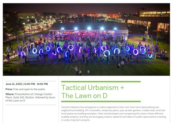 Tactical Urbanism + The Lawn on D panel