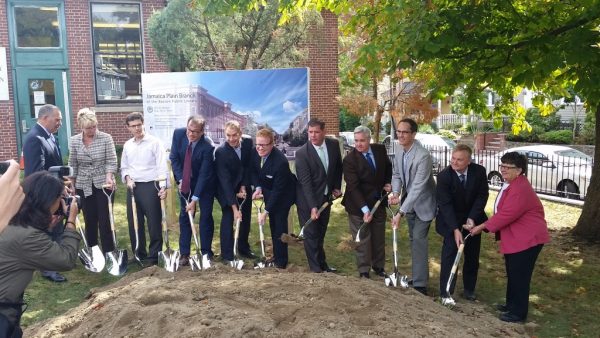 Groundbreaking ceremony at the JP Branch of the Boston Public Library
