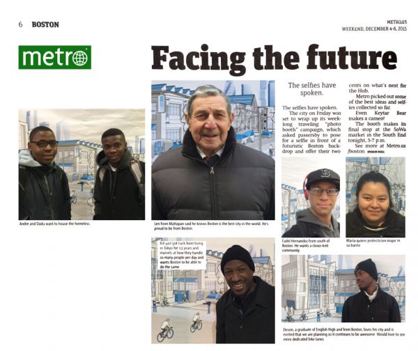 Metro Boston covers Imagine Boston 2030’s traveling photo booth