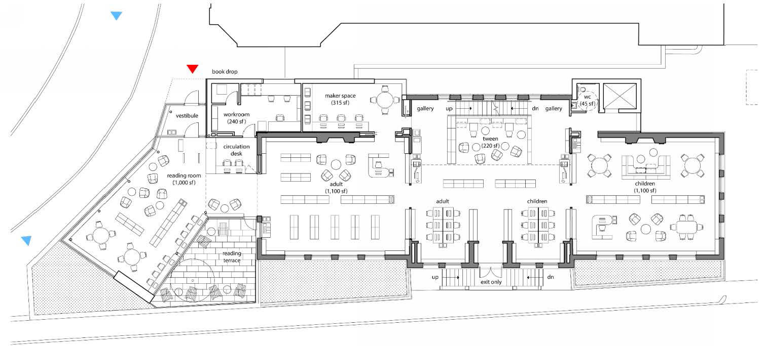 JP Library ground floor  Utile Architecture Planning