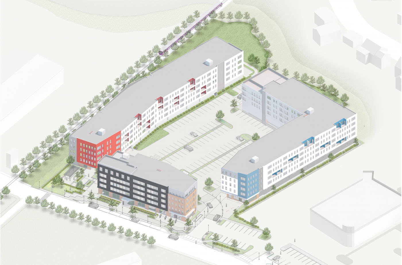 1500 Main Street Axon Rendering_Trotter_w parking