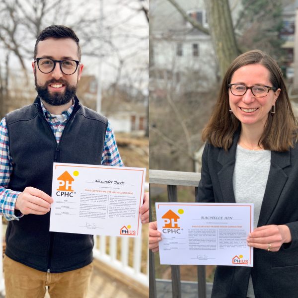 Associate Alexander Davis and Rachelle Ain become Utile’s newest Certified Passive House Consultants