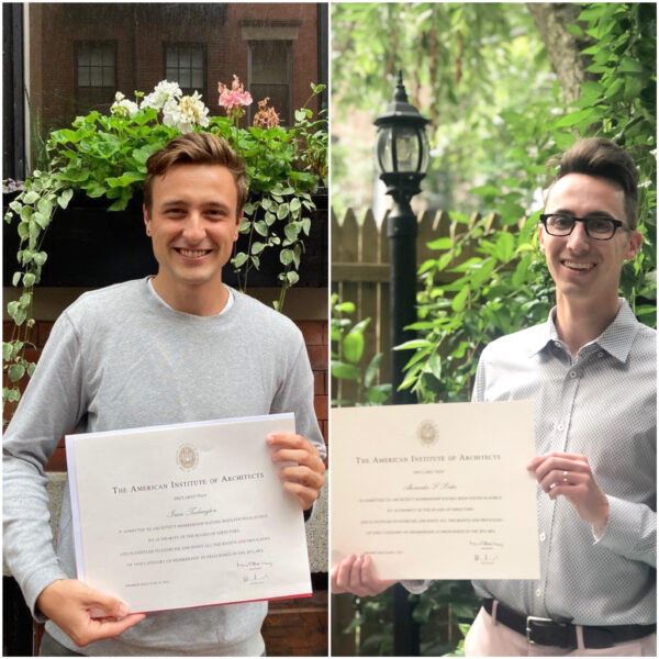 Isaac Turkington and Alexander Porter receive architectural license