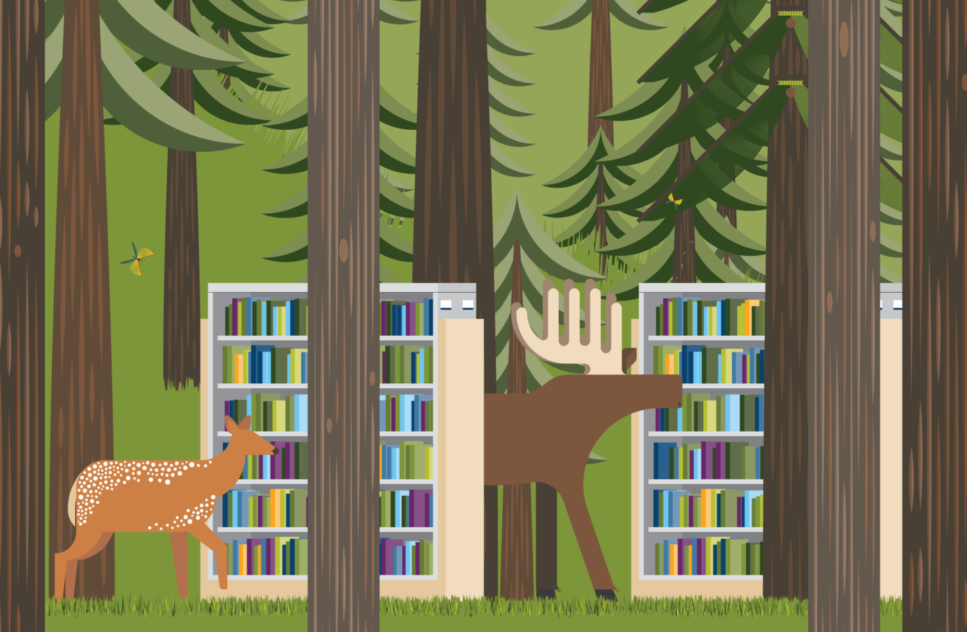 Roxbury Branch Library Mural - Forest Close-up