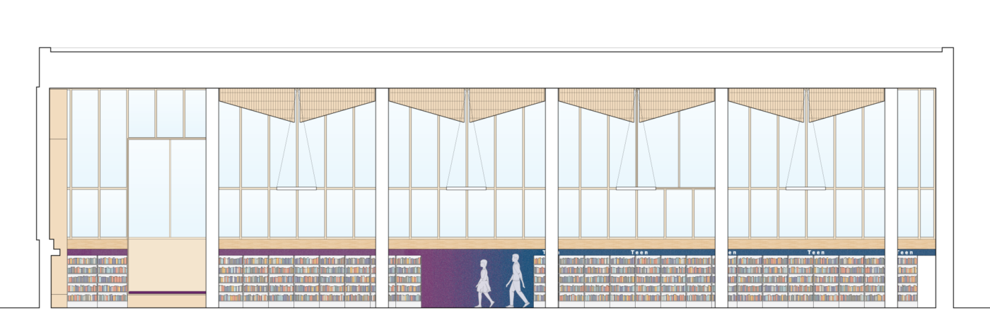 Boston Public Library, Roxbury Branch, Wall Covering Elevation 1