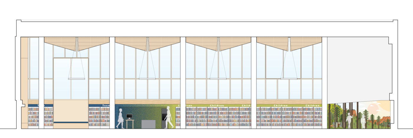 Boston Public Library, Roxbury Branch, Wall Covering Elevation 2