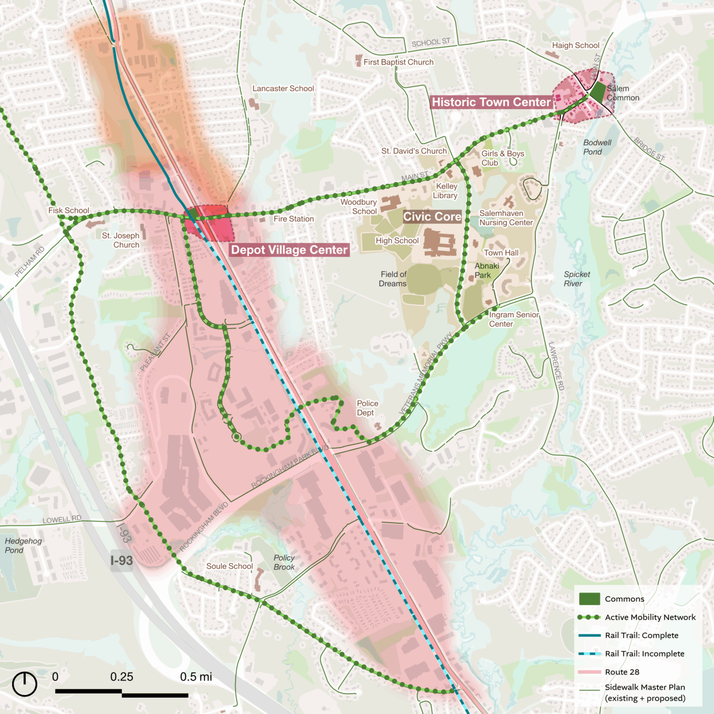 Salem New Hampshire Pillars Map